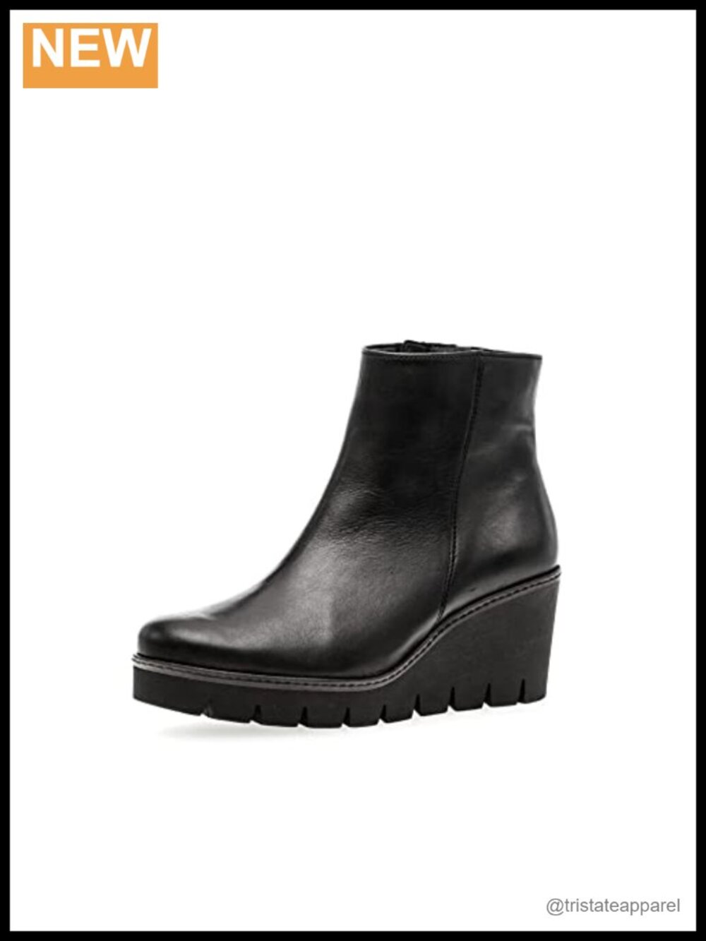 Gabor Women's Ankle Boots Leather Lining Pull-On Zipper Wedge Heel